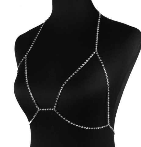 Sexy Claw Rhinestone Body Chain Necklace