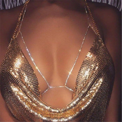 Sexy Claw Rhinestone Body Chain Necklace