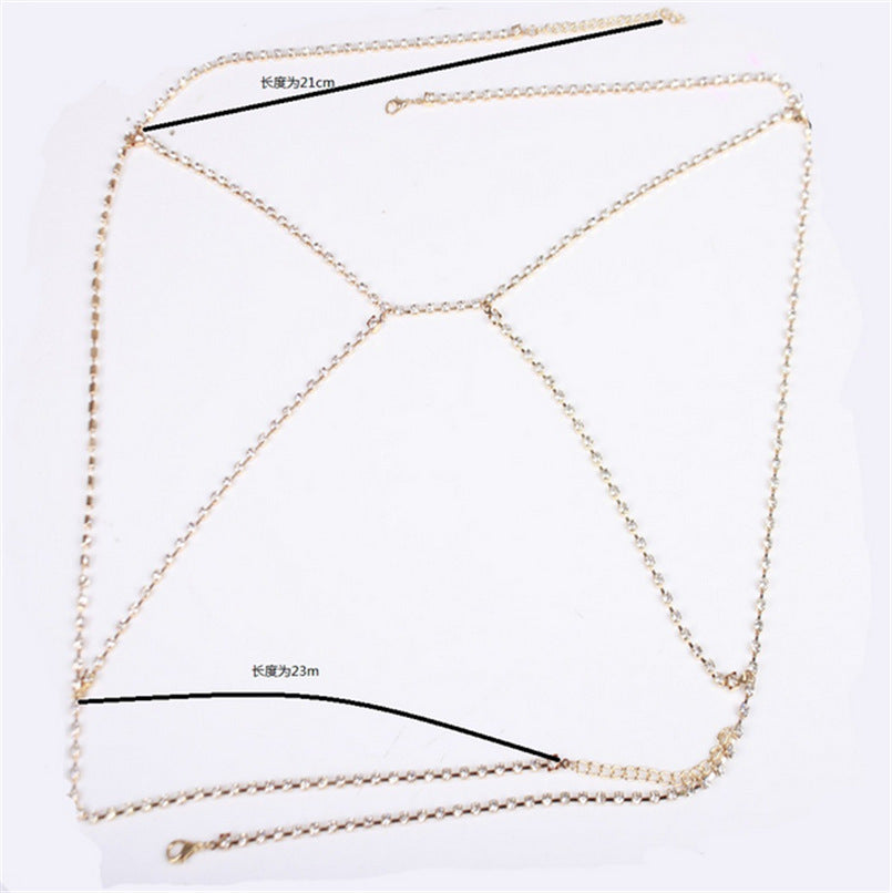 Sexy Claw Rhinestone Body Chain Necklace