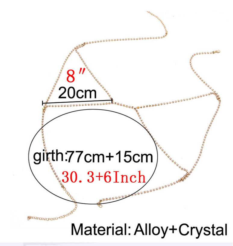 Sexy Claw Rhinestone Body Chain Necklace